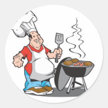 cuisine de papa sur le gril autocollant