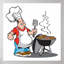 cuisine de papa sur le gril posters