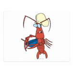 cuisine nerveuse drôle de chef de homard carte postale