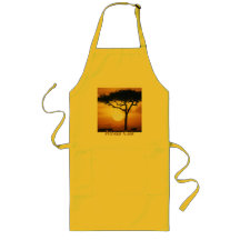 Cuisinier africain de coucher du soleil tabliers