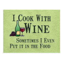 Cuisson avec du vin cartes postales