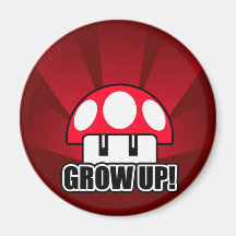 Cultivez le champignon rouge Powerup Magnets Pour Réfrigérateur