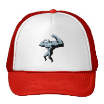 Culturiste ; rouge casquettes de camionneur