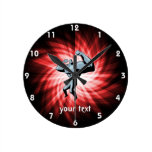 Culturiste ; rouge horloges murales