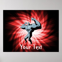 Culturiste ; rouge posters