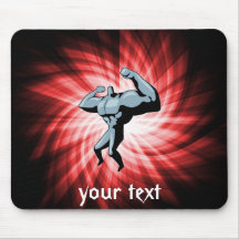 Culturiste ; rouge tapis de souris