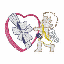 Cupidon avec le coeur polos brodés