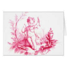 Cupidon de porcelaine de Coalbrookdale, peint 1865 Carte