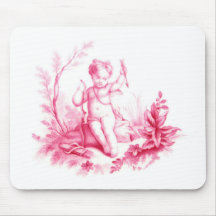 Cupidon de porcelaine de Coalbrookdale, peint 1865 Tapis De Souris