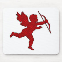 Cupidon rouge de Mousepad sur le blanc Tapis De Souris