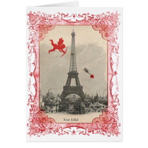 Cupidon vintage Valentine de Paris Carte De Vœux