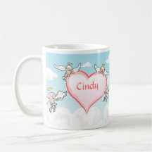 Cupidons et coeurs personnalisés tasse à café