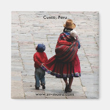 Cusco, le Pérou, mère et enfants Magnets