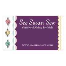 Custom color fancy stitching sewing buttonholes business card templates