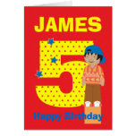 Customisez la carte d'anniversaire du garçon d'âge
