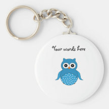 Cute blue owl keychain