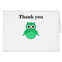 Cute green owl card