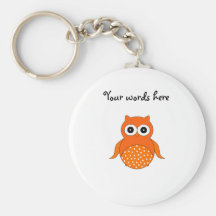 Cute orange owl key chains