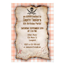 Cute Orange Plaid Jolly Roger Cards