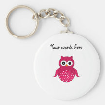 Cute pink owl keychains
