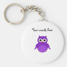Cute purple owl key chain