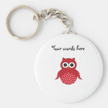 Cute red owl keychains