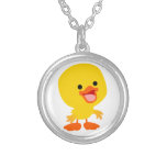 Cute Smiling Cartoon Duckling Necklace colliers