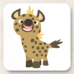 Cute Smiling Cartoon Hyena Coasters Set dessous de verre liège