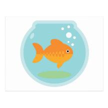 Cuvette de poisson rouge carte postale