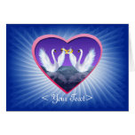 Cygnes dans l'amour carte de vœux