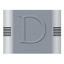 D aluminium brossé carte postale