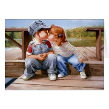 D'abord carte de voeux de baiser