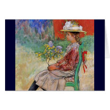 Dagmar tenant des fleurs carte