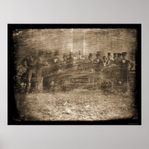 Daguerréotype 1850 de pompiers affiche