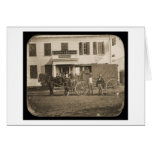Daguerréotype 1853 de cheval et de chariot cartes de vœux