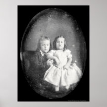 Daguerréotype 1856 de portrait d'enfants affiches