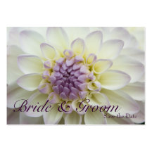 Dahlia blanc • Sauvez la mini carte de date Cartes De Visite Professionnelles