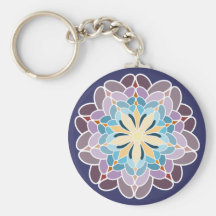 Dahlia multicolore porte-clé