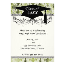 damassé affligée de vert olive invitations