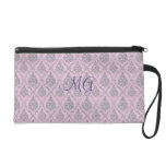 Damassé avec le monogramme sacs baguettes