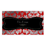 Damassé baroque argentée de Faux rouge/noir Carte De Visite