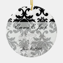 damassé blanche noire formelle fleurie décoration de noël