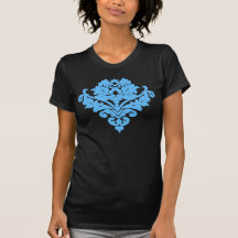 Damassé bleu-clair élégante t-shirts