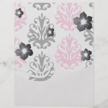 damassé chic rose et noire blanche tract personnalisé