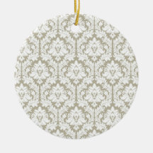 Damassé de beige de toile de jute décorations pour sapins de noël