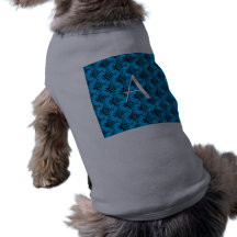 Damassé de bleu de monogramme manteaux pour animaux domestiques