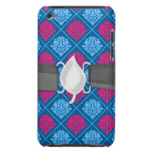 damassé de diamant de roses indien et de bleu étuis barely there iPod