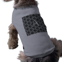 Damassé de gris de monogramme tee-shirts pour toutous