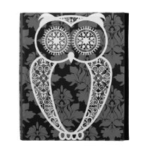 Damassé de hibou de StellaRoot Hootie Étuis iPad Folio