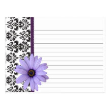 Damassé de pourpre de carte de recette de mariage cartes postales